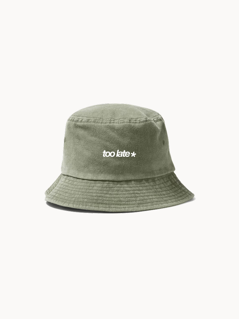 Gorro bucket efecto lavado verde