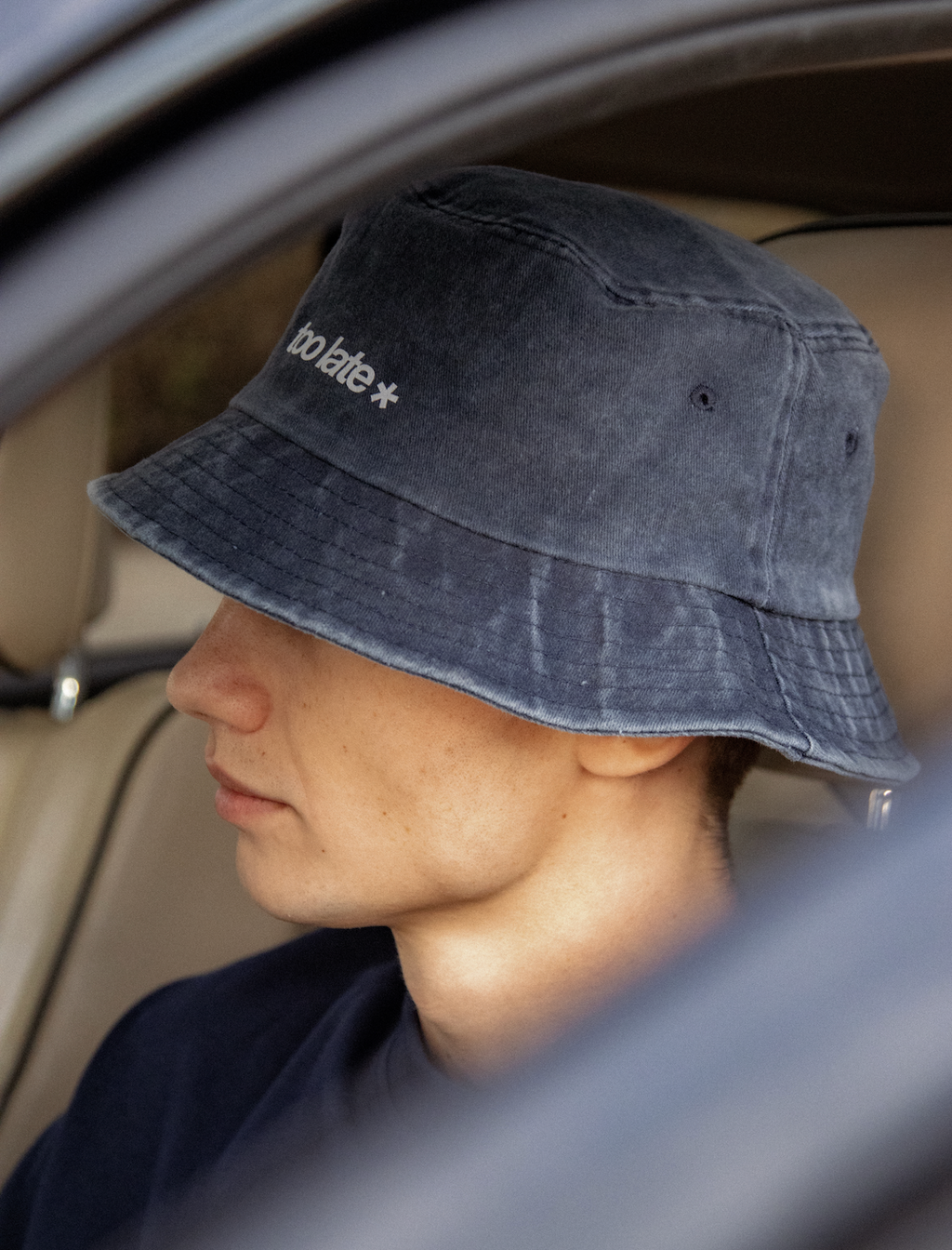Gorro bucket efecto lavado azul
