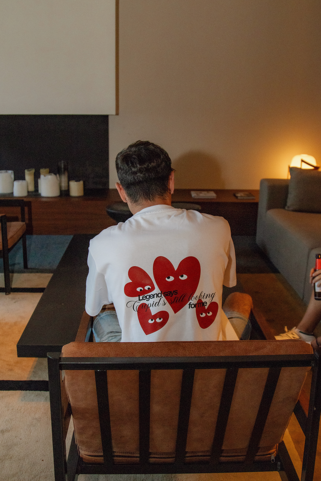 Camiseta Blanca Cupid's lover Rojo