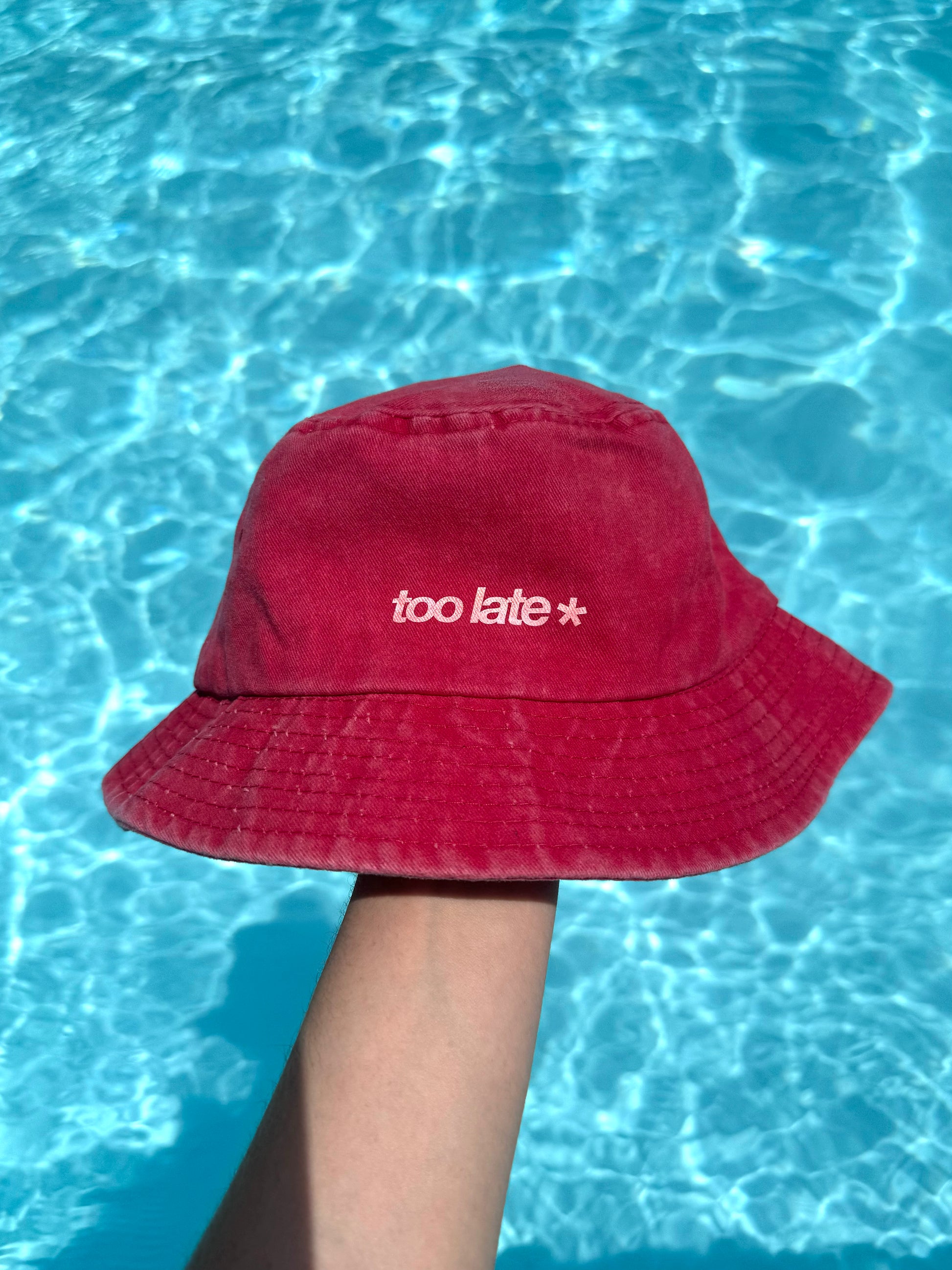 Gorro bucket efecto lavado rosa