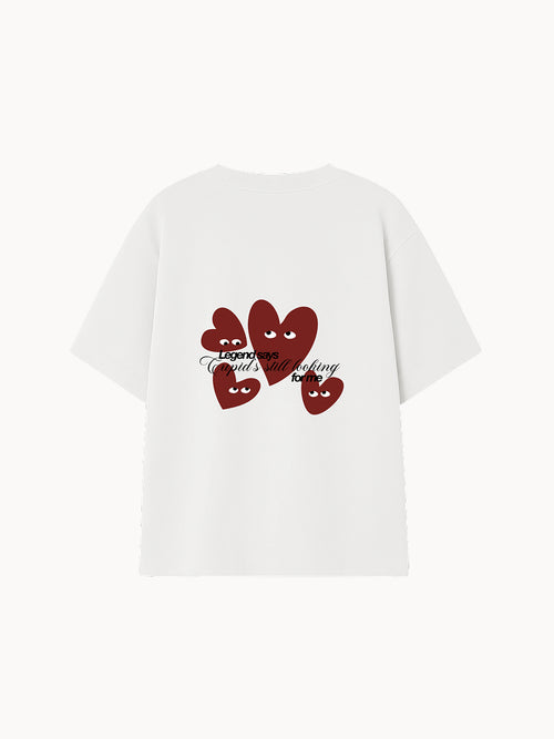 Camiseta Blanca Cupid's lover Rojo