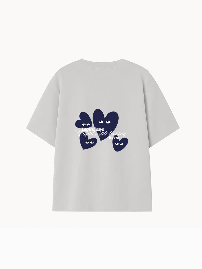 Camiseta Gris Cupid's lover Azul marino