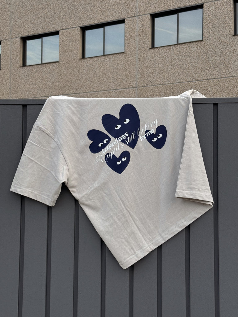 Camiseta Gris Cupid's lover Azul marino